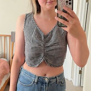 Wray Cropped Gingham Top